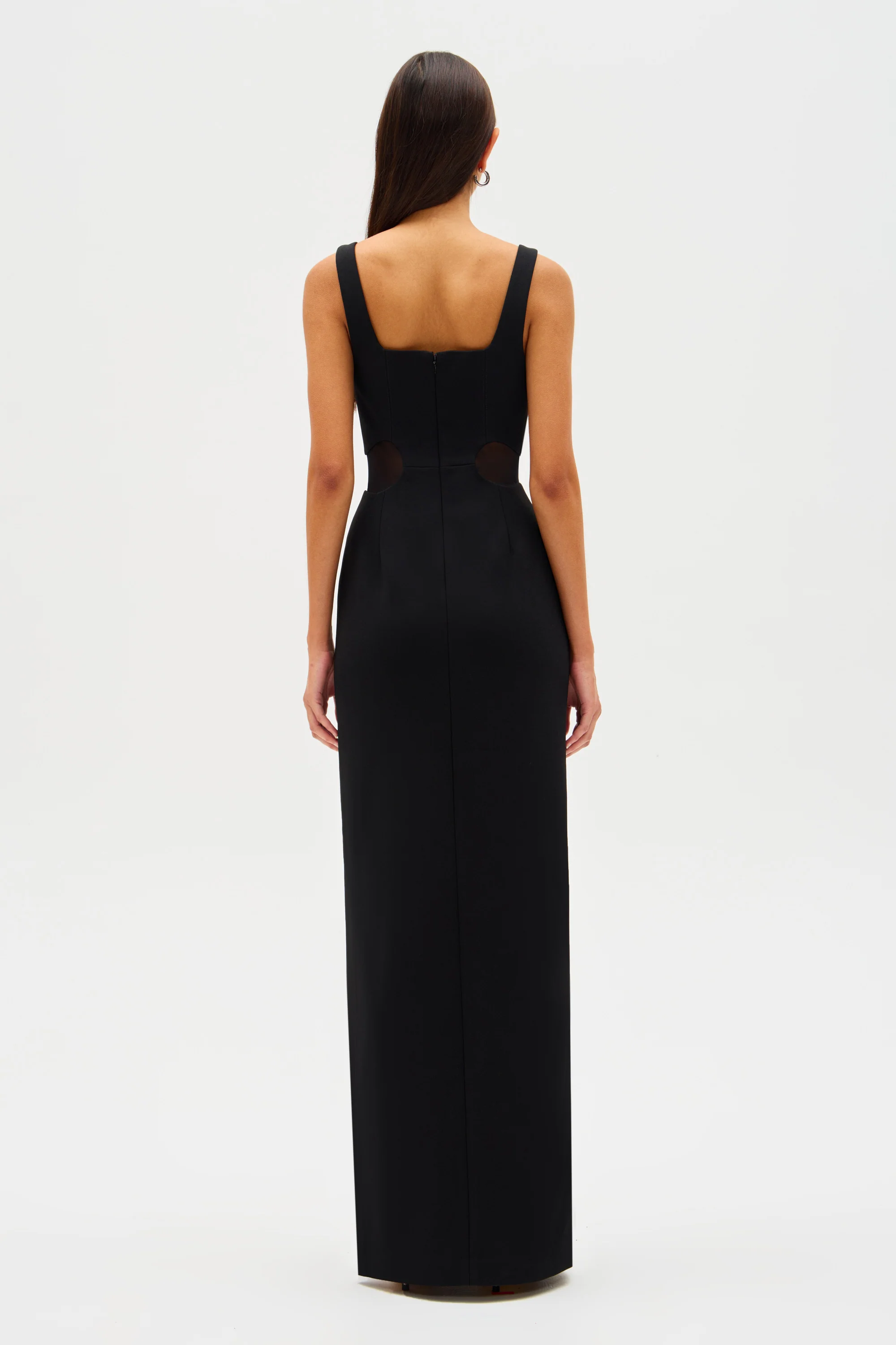 DAMITA CREPE & MESH MAXI DRESS - Image 4