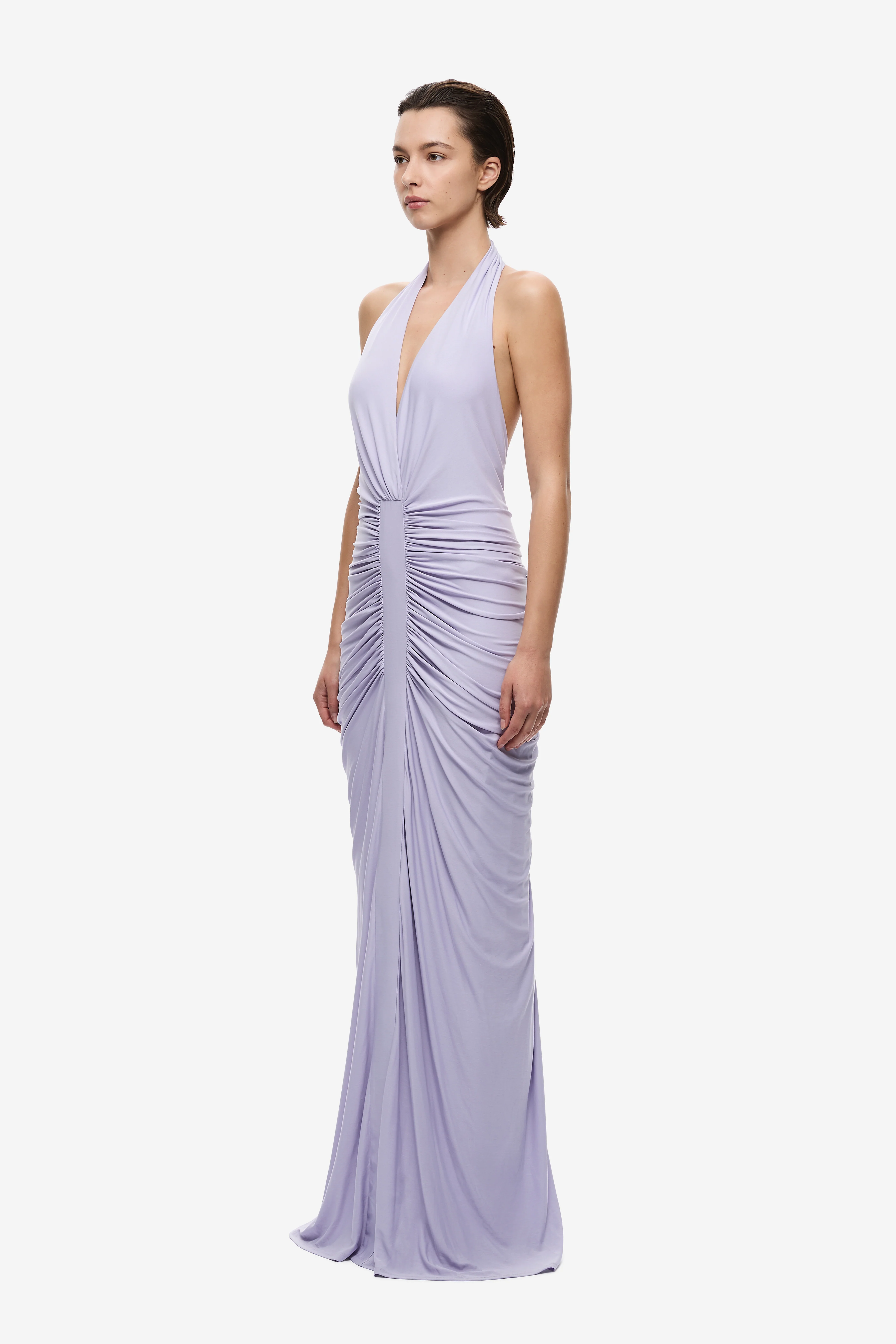 THE VENUS GATHERED CUPRO DRESS - Image 3