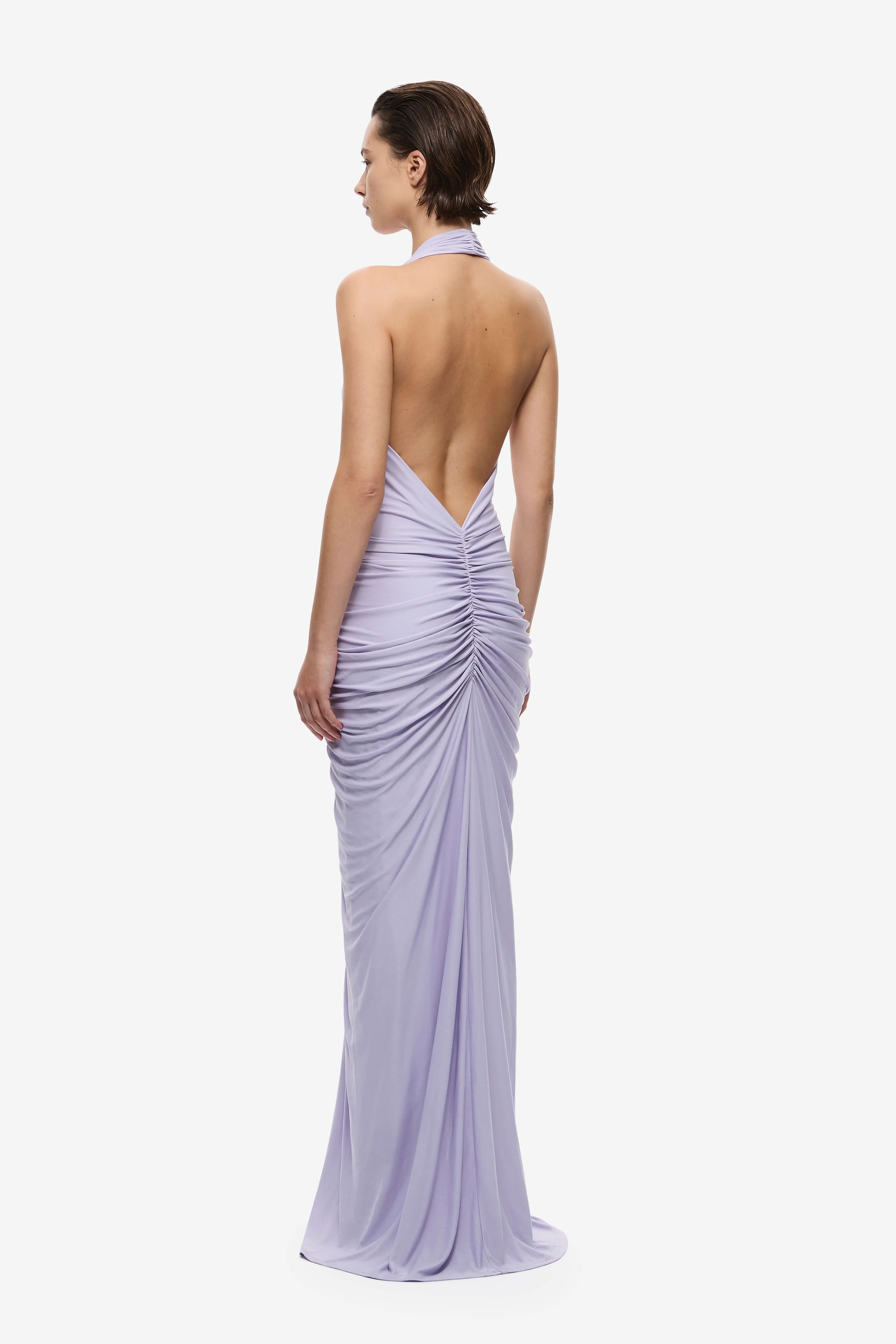 THE VENUS GATHERED CUPRO DRESS - Image 4