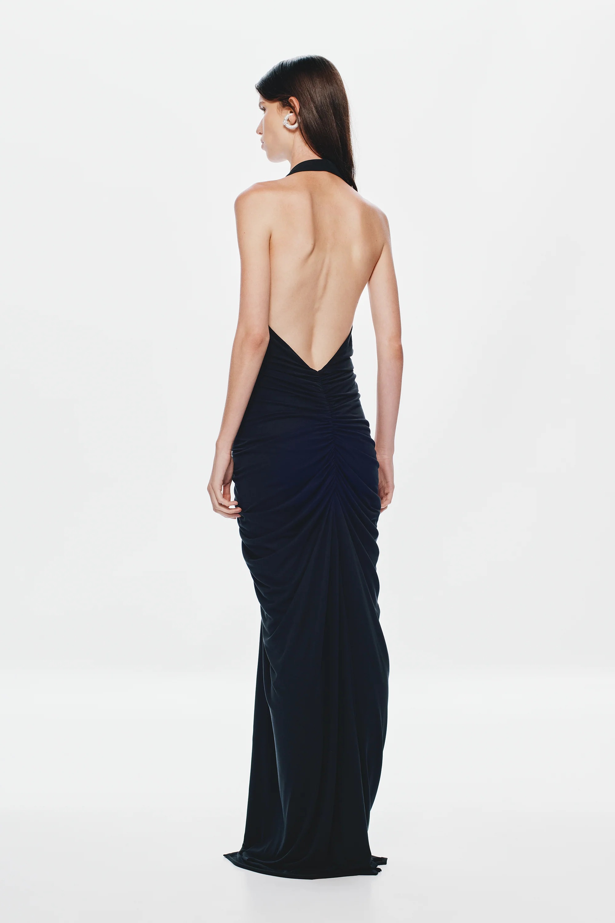 THE VENUS GATHERED CUPRO DRESS - Image 3
