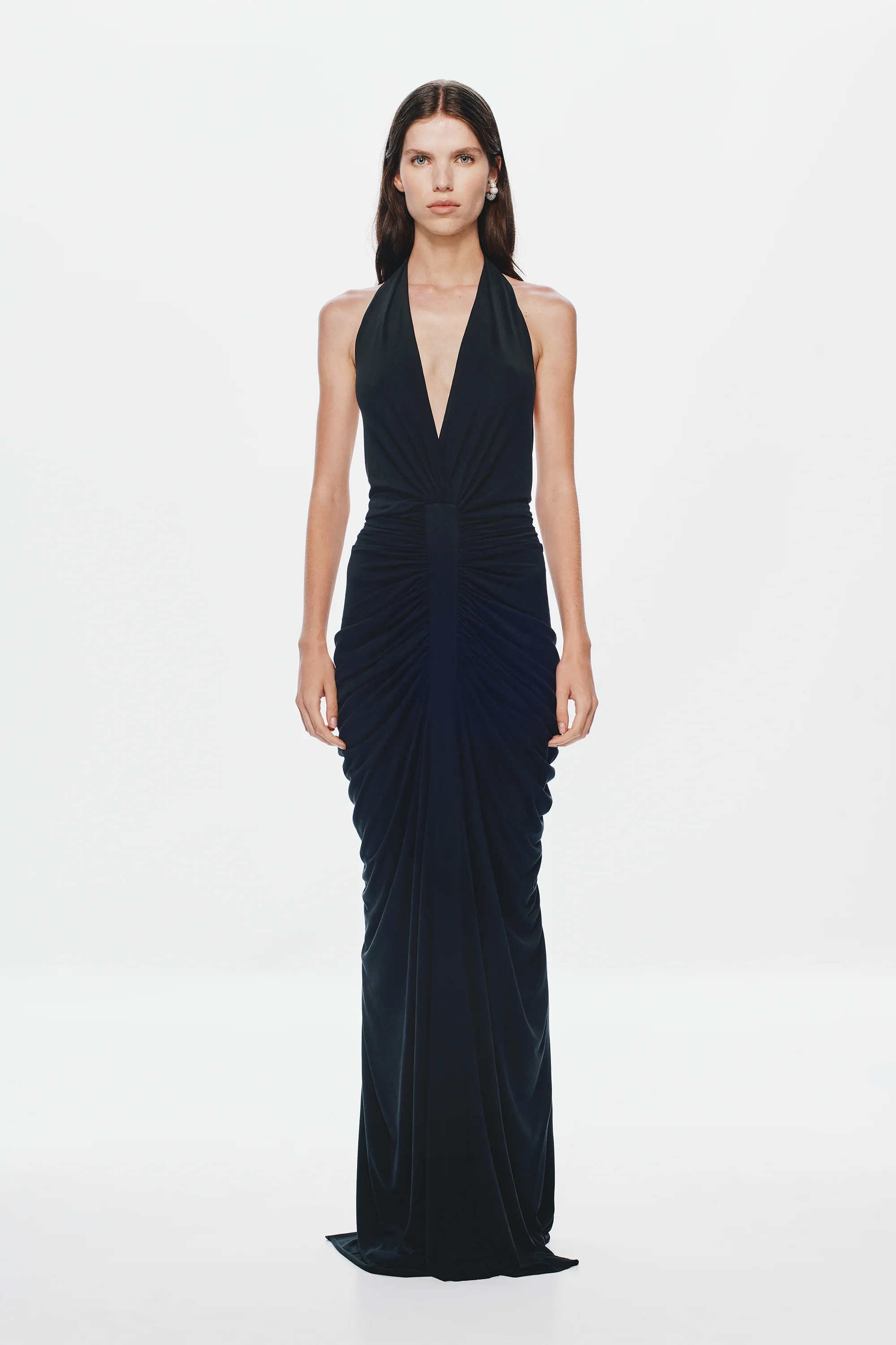 THE VENUS GATHERED CUPRO DRESS - Image 4