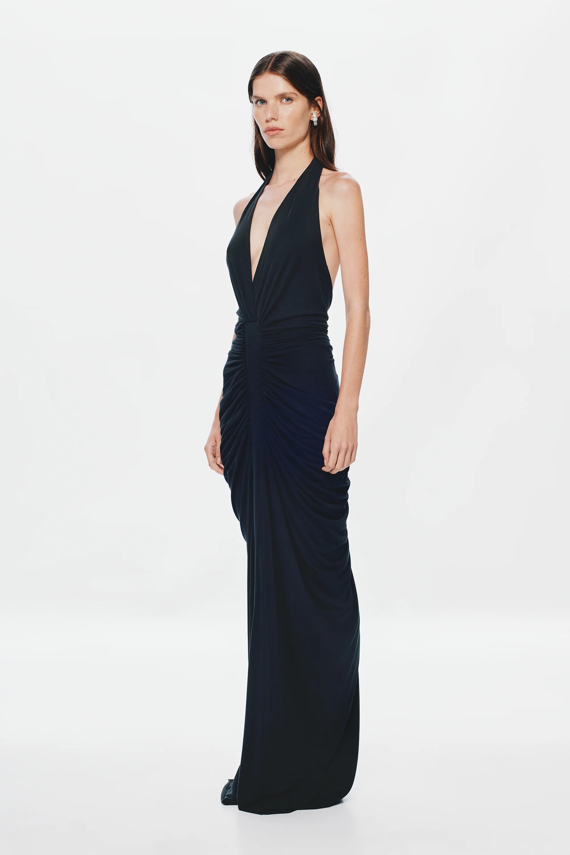 THE VENUS GATHERED CUPRO DRESS - Image 5