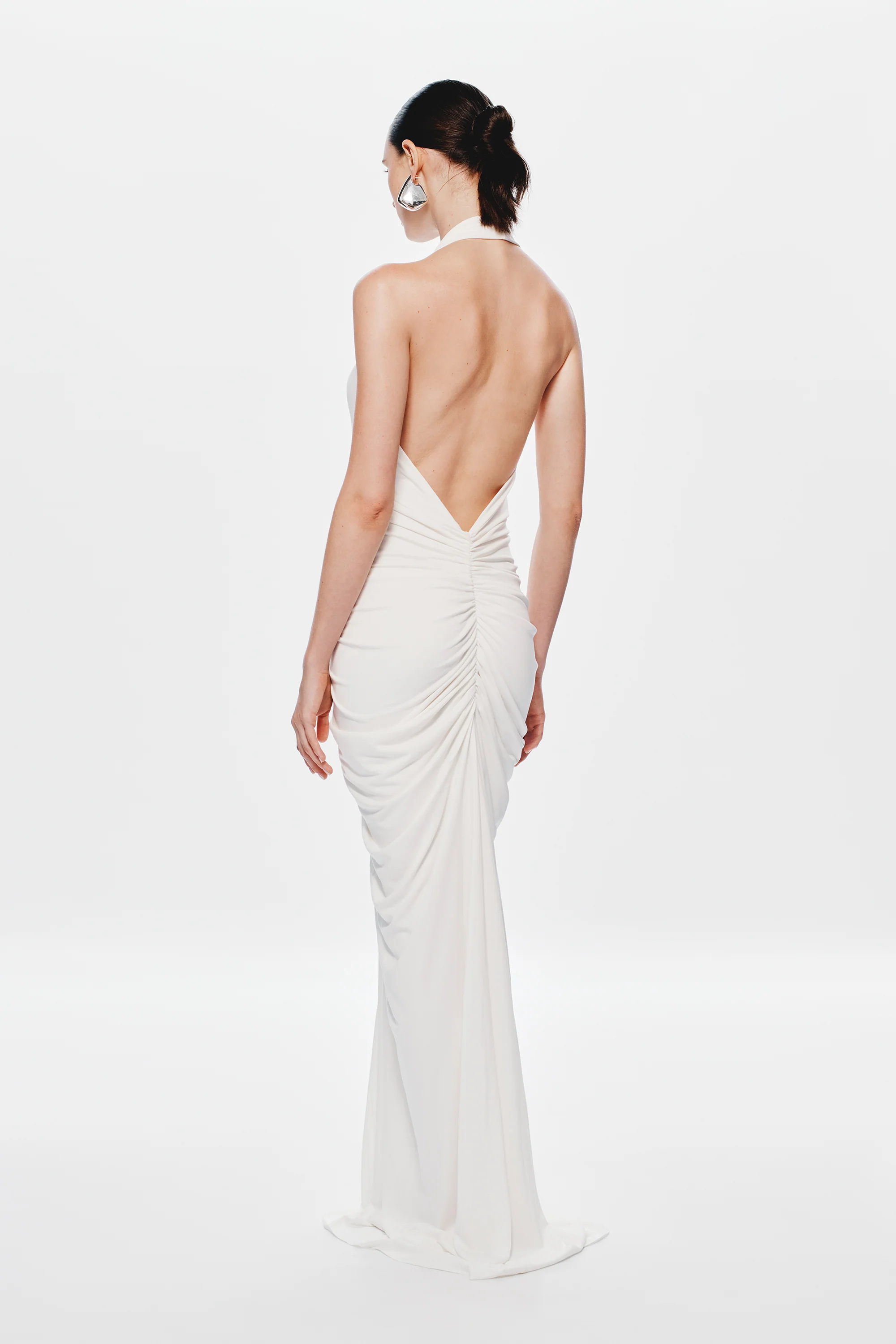 THE VENUS GATHERED CUPRO DRESS - Image 3